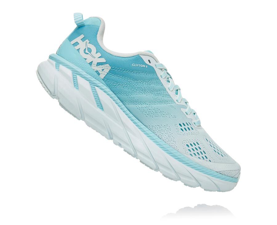 Hoka Australia One One Clifton 6 - Womens Walking Shoes Blue/White - GDJNY-3186